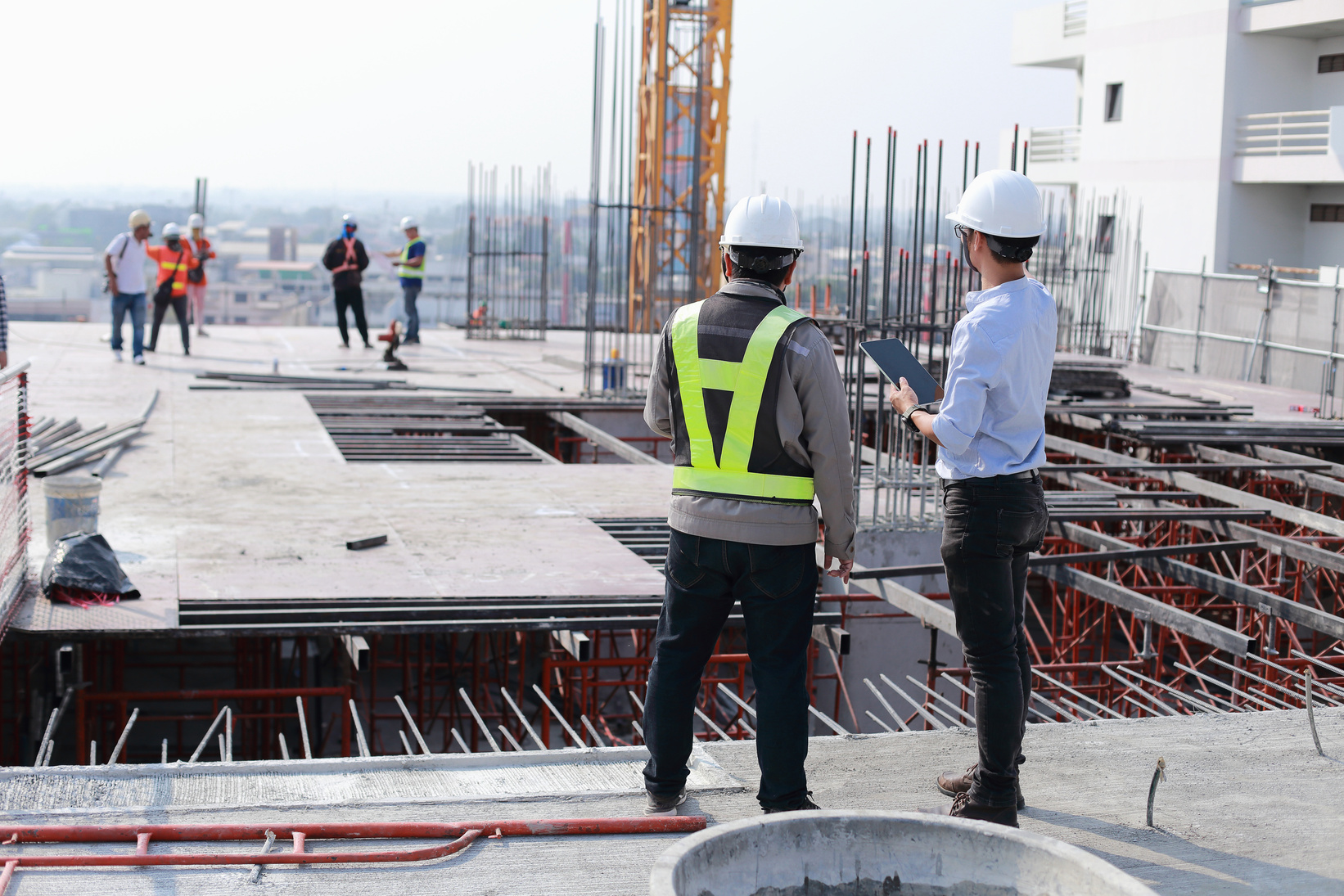 Engineers Inspecting a Construction Site